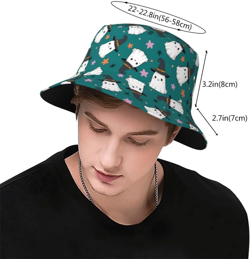 YYFD Halloween Bucket Hat for Women Men Watercolor Gothic Skull Hat Holiday Party Cap Outdoor Travel Sun Caps - Image 3